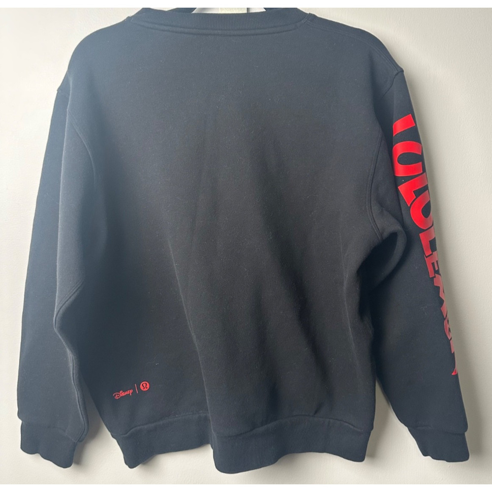 Lululemon x Disney Steady State Crew Sweatshirt Red Mickey Mouse Sz XS BLACK D53 - Picture 6 of 9
